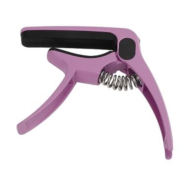 Imagem de Capo de Guitarra de Metal Universal, Capo de Mola, Ferramenta de Ajuste de Tom Com Suporte de Palheta para Guitarra, Baixo e Bandolim (Macaron-Roxo)