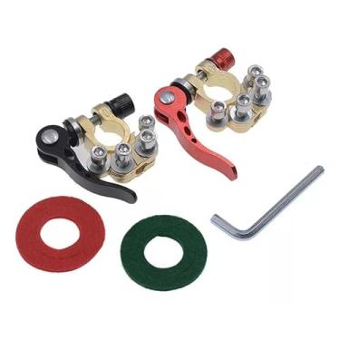 Imagem de Kit de 2 Terminais de Engate Rápido para Bateria Veicular, Conectores de Grampos Automotivos, Terminal de Desconexão Rápida de Bateria de Carro, Dourado ouro