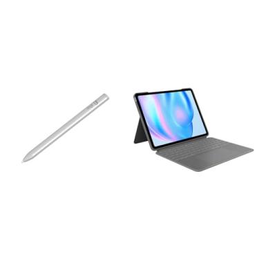 Imagem de Kit Capa com Teclado Logitech Combo Touch iPad Air 13" (2024) Cinza + Lápis Digital Logitech Crayon para iPad iOS Prata