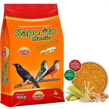 Imagem de Ração Extrusada Saporito Mamão 400g Biotron Alimento Para Aves e Pássa