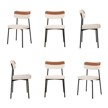Imagem de Kit com 6 Cadeiras para Sala de Jantar Mona Yescasa Palha / Caramelo