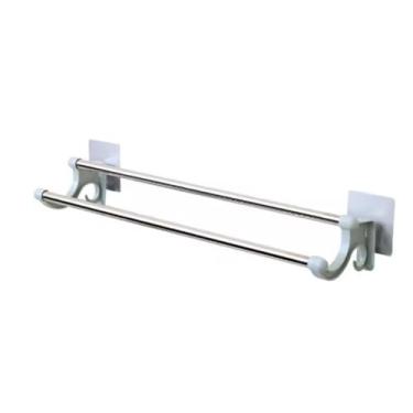 Imagem de Toalheiro de aço inoxidável autoadesivo, porta-toalhas de cozinha sem furos, suporte de toalhas de parede, acessórios de banheiro, 01,S