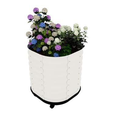 Imagem de GarveeHome Cama de jardim de metal autoirrigável – Caixa de plantador móvel elevada com água, estação de cultivo interna e externa de aço galvanizado para ervas, vegetais e decoração (60 cm x 69 cm x