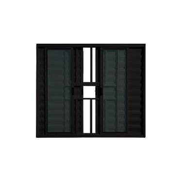 Imagem de Veneziana 6 Folhas Com Grade Preto 120x120 Linha 18 Esmeralda