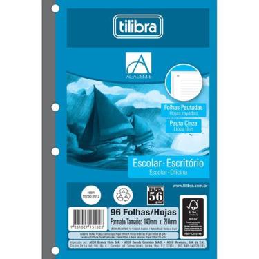 Imagem de Refil Tiliflex para Caderno Argolado 1/4 Académie 96 Folhas - Academie