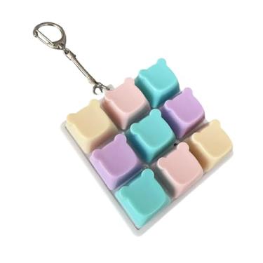 Imagem de menolana Brinquedo Fidget com Teclado, Brinquedo Clicker com Teclado Leve, Presentes para Adultos, Cubo, Teclados Mecânicos, Chaveiro com 9 Botões de Tecla, Urso Macaron