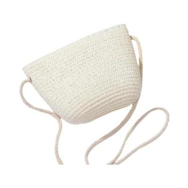 Imagem de Bolsa de Ombro Pequena de Palha - Feita à Mão em Rattan - Bolsa de Pra