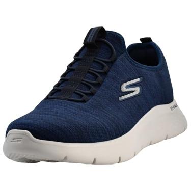 Imagem de Skechers Tênis masculino Gowalk Flex-Athletic sem cadarço casual com espuma resfriada a ar, Azul marinho/azul, 9 Wide