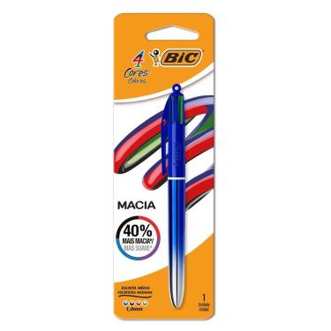 Imagem de Caneta esferográfica 1.0 Degradê Azul Metálica 4 cores Bic