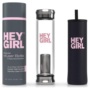 Imagem de Garrafa Térmica para Água 415mL com Infusor para Bebidas Quentes, Pure Zen Tea, Preta e Rosa
