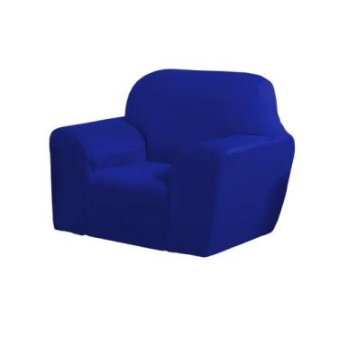 Imagem de Capa Para Sofá Lisa Coladinha Avulsa Poltrona - ARETHA ENXOVAIS, azul