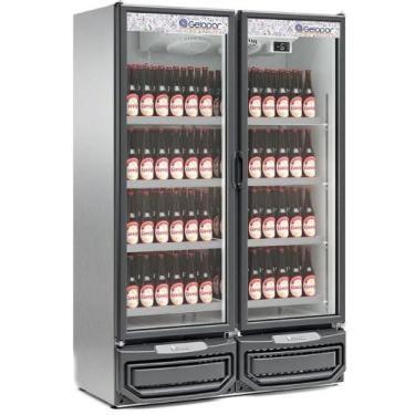 Imagem de Expositor de Bebidas Vertical 2 Portas GCBC950 Inox 220V Gelopar, 220V