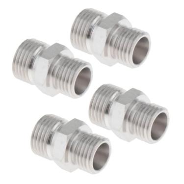 Imagem de MERIGLARE 4x 115757 Adaptadores de acessórios para miniescavadeiras 8000 PSI Peças de reposição para acessórios de reparo hidráulicos M14 a 16 mm