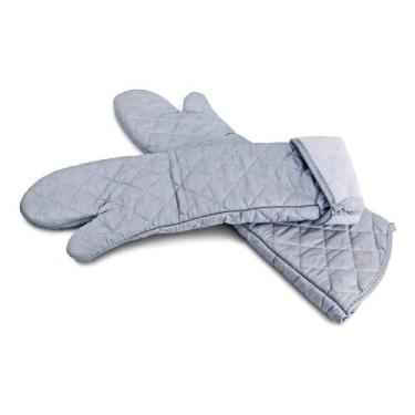 Imagem de Par De Luvas TéRmicas De Manga Longa 35cm Para Forno, ProteçãO Extra Para BraçOs E MãOs, Ideal Para Assadeiras Profundas E Churrasco