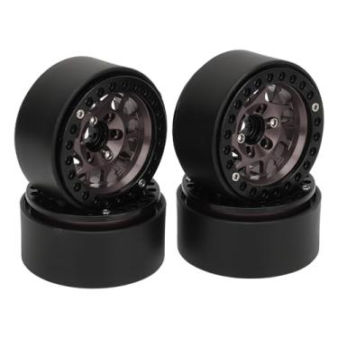 Imagem de Luocute Jantes de Esteira RC de 4 Unidades, Jantes de Roda Beadlock de Liga de Alumínio Universal de 1,9 pol. para Axial SCX10 SCX10 II III Redcat GEN8 Com Design Leve (Ti Cor)
