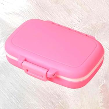 Imagem de Organizador de pílulas pequeno à prova de umidade, caixa de comprimidos de viagem, 3 compartimentos, recipiente diário, mini caixa de medicamentos portátil para óleo de peixe, vitaminas, suplementos