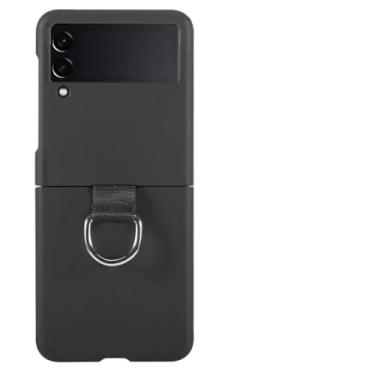 Imagem de Capa fofa em cores doces para Samsung Galaxy Z Flip 5 3 4 Cabo com alça de mão Capa de silicone macia para Samsung Galaxy Z Flip4 Z Flip5 3, preta, para Z Flip 4