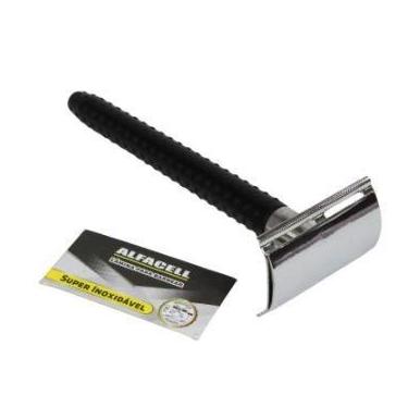 Imagem de Aparelho de Barbear Aço Inox 10,5cm com Lâmina - Tudo em Caixa