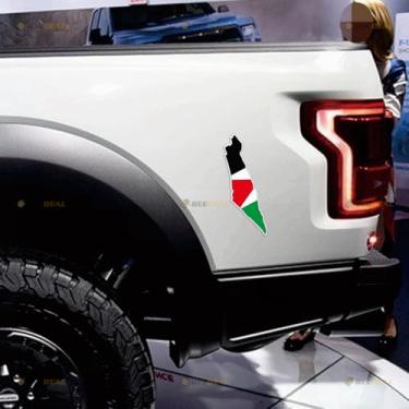 Imagem de Palestine Palestinian Flag Map Outline Car Magnet Magnetic Sticker Decal - 3 Pack Reflective 4" - for Truck Door Fridge Reusable Waterproof