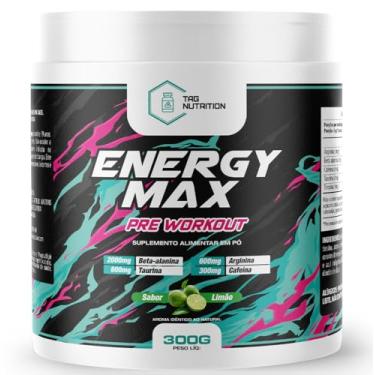 Imagem de TAG Nutrition Energy Max Pré-Treino Com Cafeína 300g 60 Doses – Energia, Foco e Desempenho Máximo para Treinos Intensos (Limão)