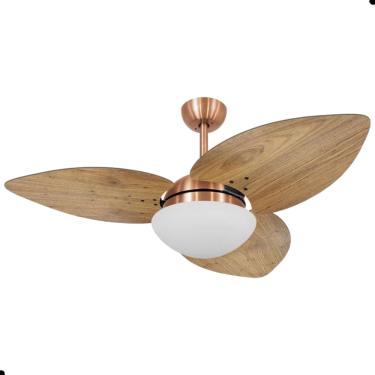 Imagem de Ventilador de Teto Dormamu Cobre 3 Pás Rádica Freijó 127V com Controle