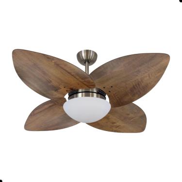 Imagem de Ventilador de Teto Dormamu Bronze 4 Pás Rádica Imbuia 127V com Controle