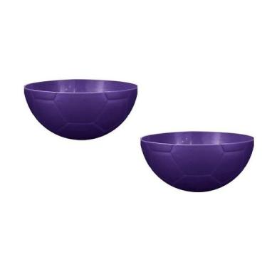 Imagem de Kit 2 Petisqueira Futebol Lilás 240Ml Plástico - Bb Store