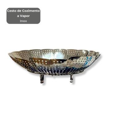 Imagem de Cesta de Cozimento a Vapor Inox Dobrável com Perfurações Premium Cozin
