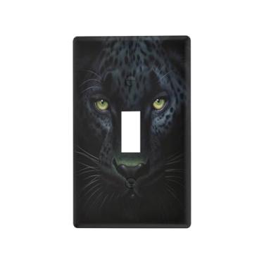 Imagem de Blueangle Capa de placa de parede para interruptor de luz - Capa decorativa para interruptor de luz Pantera Negra Negra, Placa de parede, Tamanho 1 - Gangue 4,53 x 2,76 polegadas (539)