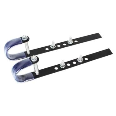 Imagem de KiBcsLic Conjunto de 2 ganchos para cesta de bicicleta, suportes removíveis para bolsas de bicicleta, acessórios para mountain bike, suporte ajustável para