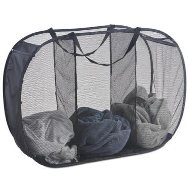 Imagem de Cesto de roupa suja Seiritex Mesh Popup 3 compartimentos preto