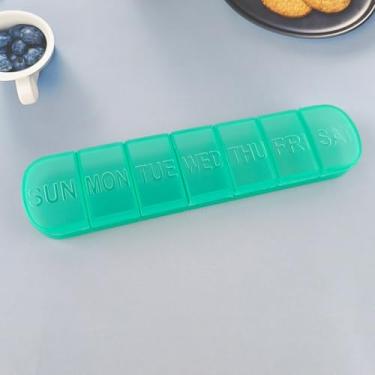 Imagem de Caixa de comprimidos de viagem semanal, dispensador de comprimidos de 7 dias, organizador de medicamentos, estojos de comprimidos para uso diário, recipiente portátil de viagem para medicamentos
