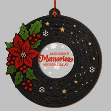 Imagem de Enfeite de disco de vinil, lembrança de madeira 3D e acrílico, enfeites exclusivos de disco de vinil, presente de Natal para amantes de música, casais, família, decoração de disco nostálgico para