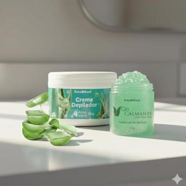 Imagem de Creme Depilador Corpo Aloe Vera 250gr + Gel Calmante Pós Depilação 170gr Sem Dor