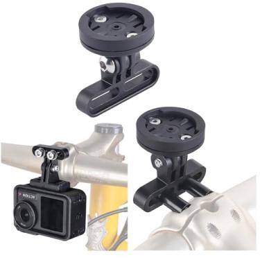Imagem de Ranyi Suporte frontal ajustável para bicicleta compatível com Garmin Edge 550 850 540 840 1050 1040 Solar/iGPSPORT/COOSPO/GEOID GPS Cycling Computer & GoPro/DJI Osmo/Insta360 Câmera de ação esportiva