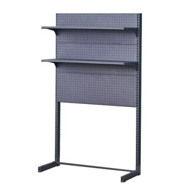 Imagem de Organizador de Pegboard Independente Ajustável - Grandes Painéis de Metal Preto com Prateleiras - 75 x 165 cm (29,5 x 65 pol) - Armazenamento Ideal para Artesanato, Ferramentas e Suprimentos para