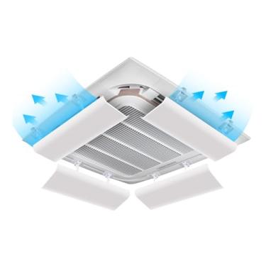 Imagem de Defletores de ventilação de teto ajustáveis universais, defletores de fluxo de ar anti-direto de 45 cm para aberturas centrais, melhoram a distribuição de ar e o conforto em casa