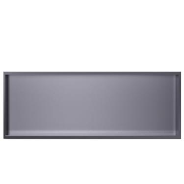 Imagem de Prateleiras de chuveiro retangulares nicho, nicho de chuveiro de parede embutida, prateleira de banheiro, suportes de papel higiênico fosco para sabonete de xampu e descanso de pés (cinza-B, 120 x 28
