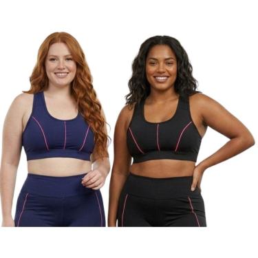 Imagem de Kit 2Top Fitness Plus Size Feminino Alta Sustentação Academia-Feminino