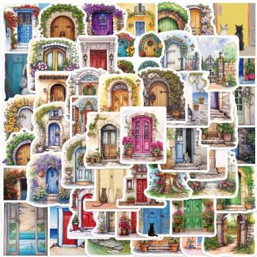 Imagem de Adesivos 50 unidades/lote para portas de flores e vinil para gatos à p