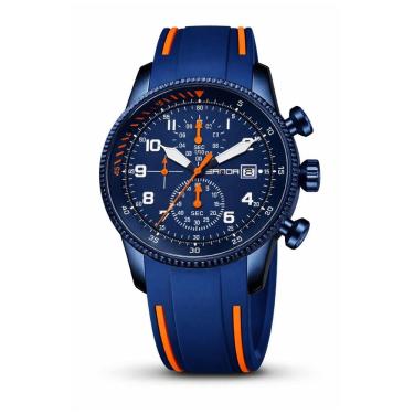 Imagem de Relógio Masculino Esportivo Azul Cronógrafo Silicone Luxo