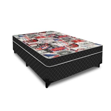 Imagem de Cama Box Conjugada Casal Cama Conjugado Ortopédico Madeira 138cm X 188cm X 41cm Colchão...