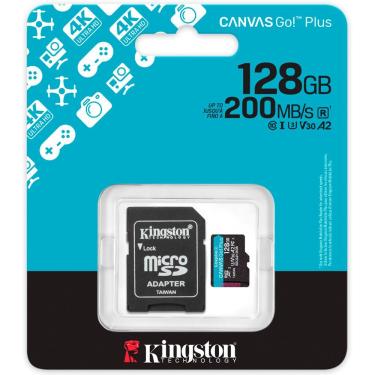Imagem de Cartão de Memória Micro SD Kingston Canvas Go Plus com U3 C10 V30 A2 128GB SDCG4-128GB