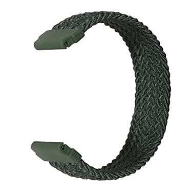 Imagem de GANYUU Pulseira de relógio para Amazfit GTS 2e GTS2 GTR 42/47mm Stratos 2 3 Pulseira trançada Solo Loop 20 22mm Pulseira universal (Cor: Verde Exército, Tamanho: 22mm Universal-M)