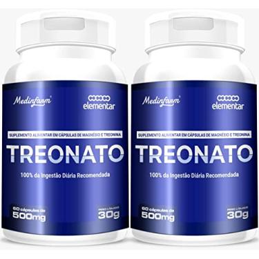 Imagem de Kit 2 Suplementos Alimentar de Magnésio (Treonato) Medinfarm Original 60 cápsulas