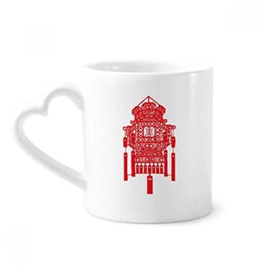 Imagem de Caneca tradicional chinesa padrão vermelho caneca café cerâmica copo de coração de vidro