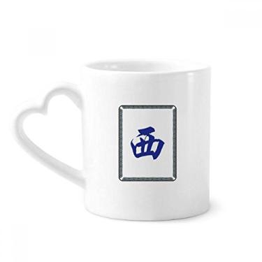 Imagem de Wind West Mahjong Caneca com estampa de azulejos café cerâmica copo de coração de vidro