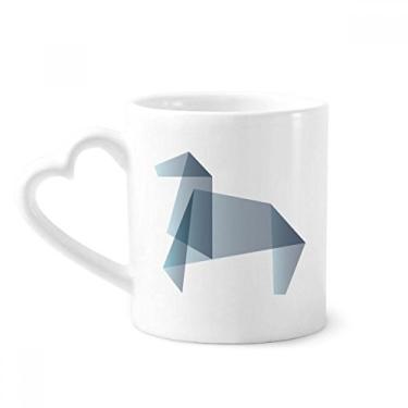 Imagem de Caneca Origami Abstrata Cavalo Forma Geométrica Café Cerâmica Copos Copo de Coração de Vidro