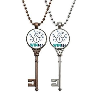 Imagem de OFFbb-USA Snow Weather Win Winter Art Deco Presente Fashion Chaveiro Pingente Joias Decoração de Casal