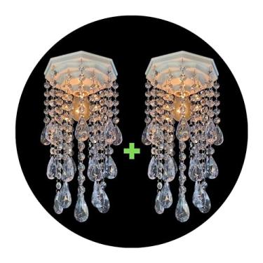 Imagem de Lustre para Sala de Jantar Estar Kit 2 Luminárias de Teto Plafon de Sobrepor Decoração Moderna 17x31cm